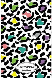 Notebook Journal Dot-grid, Colorful Tiger Pattern