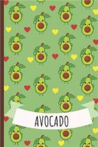 Avocado Notebook With Hearts