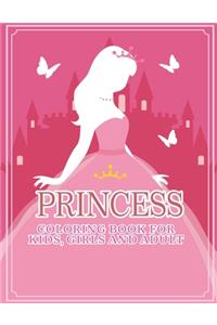 Princess Coloring Book For Kids, Girls And Adult