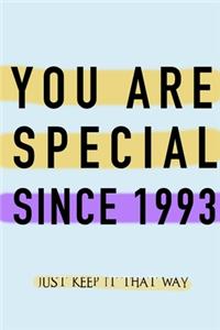 NOTEBOOK YOU ARE SPECIAL SINCE 1993 MATTE FINISH *HIGH QUALITY* 6x9 inches 120 pages