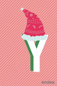 Initial X-mas Letter Y Notebook With Funny X-mas Bear., X-mas First Letter Ideal for For Boys/ Girls, Christmas, Gift and Notebook for School