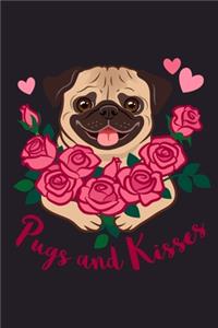 Pugs and Kisses: Cute Blank Lined Journal Notebook For Pug Lovers (Pug Books and Gifts to Write In for Dog Lovers)