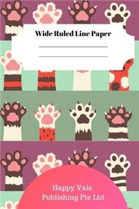 Cute Cat Theme Wide Ruled Line Paper