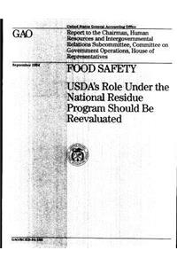 Food Safety: Usda's Role Under the National Residue Program Should Be Reevaluated