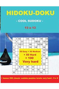 Hidoku-Doku - Cool Sudoku -13x13- 50 Easy +50 Medium + 50 Hard + 50 Very Hard