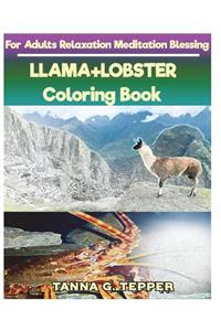 LLAMA+LOBSTER Coloring book for Adults Relaxation Meditation Blessing