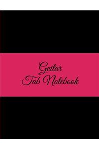 Guitar Tab Notebook: Black Color Book, 8.5