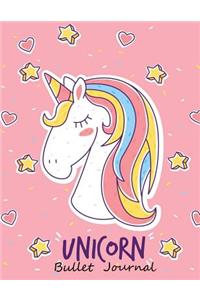 Bullet Journal Unicorn: Cute Unicorn Bullet Journal Notebook Dotted Sketch Book Diary Dot Grid Pages, for Women and Girl Minimalist Planner Perfect Bound Softcover