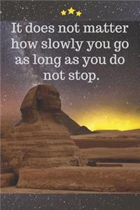 It Does Not Matter How Slowly You Go as Long as You Do Not Stop