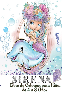 Sirena Libro de Colorear para Niños de 4 a 8 Años