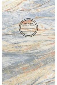 Gray-Orange Marble Notebook