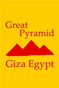 Great Pyramid in Giza Egypt - Lined Notebook with Sunshine Yellow Cover