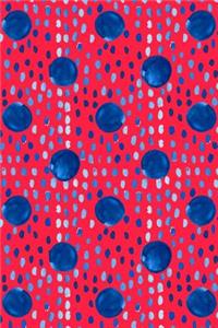 Bullet Journal Notebook Indigo Blue Ink Spots and Dots on Red