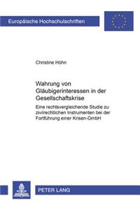 Wahrung Von Glaeubigerinteressen in Der Gesellschaftskrise