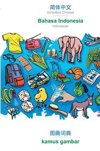 BABADADA, Simplified Chinese (in chinese script) - Bahasa Indonesia, visual dictionary (in chinese script) - kamus gambar