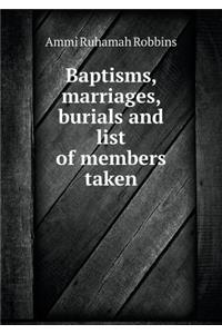 Baptisms, Marriages, Burials and List of Members Taken