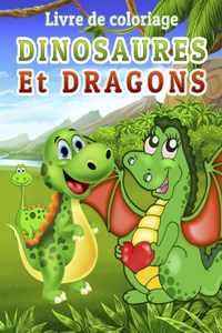 Livre de coloriage DINOSAURES ET DRAGONS