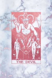 The Devil: Tarot Card Journal, Radiant Moonstone, Marble and Rose Gold - College Ruled Tarot Card Notebook, 6 x 9