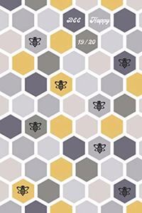 Be Happy 19/20: Modern Hexagon Cover - Planner / Diary / Agenda for 2019 until 2020 - only months pages layouts for important things to remember