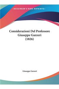 Considerazioni del Professore Giuseppe Gazzeri (1826)