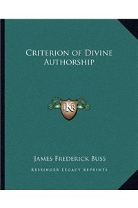 Criterion of Divine Authorship