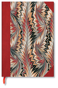 Paperblanks Rubedo Cockerell Marbled Paper Hardcover Ultra Lined Elastic Band Closure 144 Pg 120 GSM