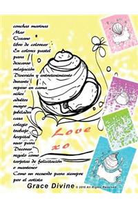 conchas marinas Mar Oceano libro de colorear En colores pastel para descanso relajación Diversión y entretenimiento durante reposo en cama niños adultos mayor jubilados casa colegio trabajo hospital