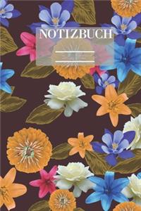 Notizbuch Garten Muster Pattern Pflanzen Blumen Pflanze Flower Blüte Gelb Blüten