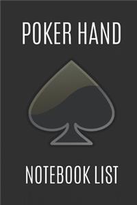 Poker Hand Notebook List