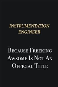 Instrumentation Engineer Because Freeking Awsome is not an official title