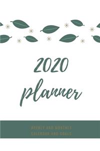 2020 Planner Weekly and Monthly Calendar and Goals