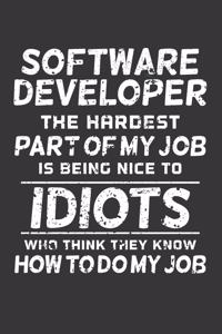 Software Developer The Hardest Part Of My Job Is Being Nice To Idiots Who Think They Know How To Do My Job