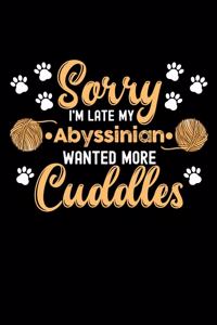 Sorry I'm Late My Abyssinian Wanted More Cuddles