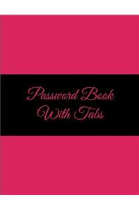Password Book with Tabs: Pink Black Color, 8.5