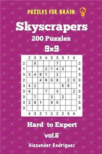 Puzzles for Brain Skyscrapers - 200 Hard to Expert 9x9 vol. 6