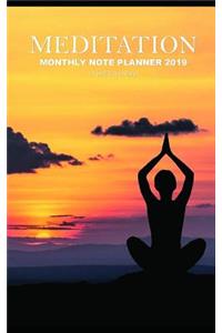 Meditation Monthly Note Planner 2019 1 Year Calendar