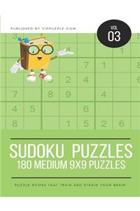 Sudoku Puzzles - 180 Medium 9x9 Puzzles