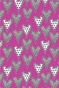 Bullet Journal Notebook Abstract Hearts Pattern 4