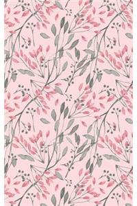 Pink Rose Buds - Lined Notebook with Margins - 5Narrow