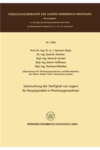 Untersuchung Der Steifigkeit Von Lagern Für Hauptspindeln in Werkzeugmaschinen