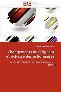 Changements de Dirigeant Et Richesse Des Actionnaires