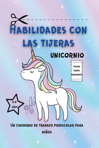 Habilidades De Tijera Unicornio Libro De Trabajo Para Niños Pequeños