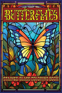 Butterflies Stained Glass Coloring Book