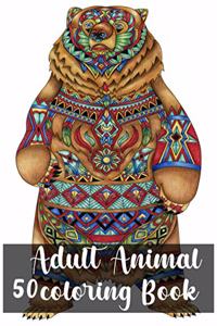 50 Adult Animal Coloring Book