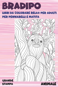Libri da colorare relax per adulti per pennarelli e matita - Grande stampa - Animale - Bradipo
