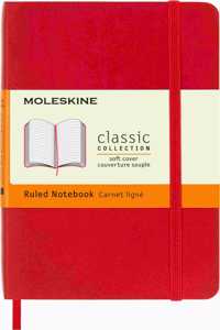 Moleskine Scarlet Red Pocket Ruled Notebook Soft