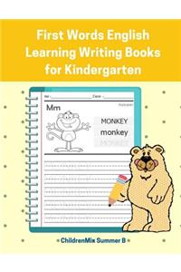 First Words English Learning Writing Books for Kindergarten