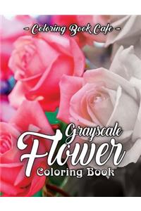 Grayscale Flower Coloring Book