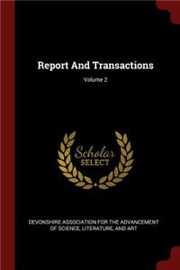 Report and Transactions; Volume 2