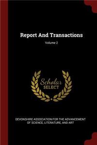 Report and Transactions; Volume 2